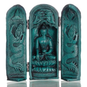 Buddha Schrein 20 cm türkis