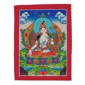 Thangka  - Weiße Tara  23 x 30,5 cm