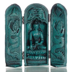 Buddha Schrein 20 cm türkis