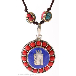 Buddhistische Halskette Kalachakra-Anhänger - Ethno-Schmuck