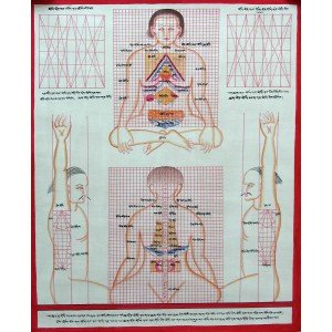 Tibetischer Medizin Yoga Thangka Nr. 7  40 x 49cm