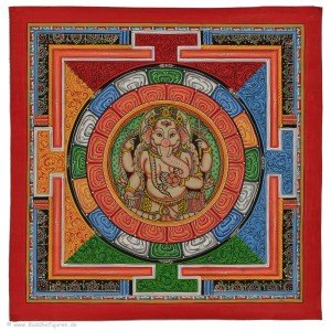 Yantra  Thangka - Ganesh 34cm x 34cm