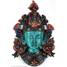 Tara Maske 28 cm türkis Resin bemalt